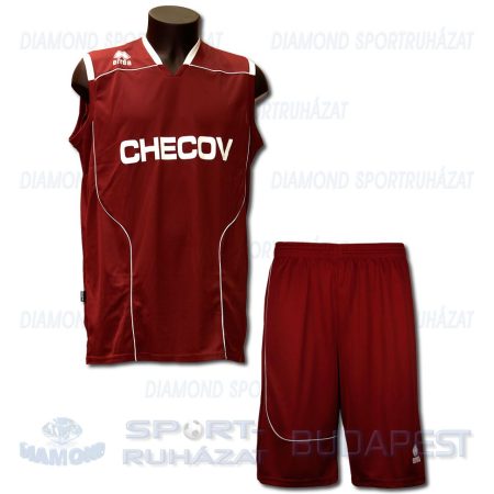 ERREA CHECOV DECO SENIOR KIT dekorfeliratos mez + nadrág KIT - bordó-fehér [L]