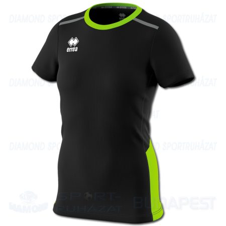 ERREA KONNOR WOMAN női atléta mez (rövid ujjú) - fekete-UV zöld [M]