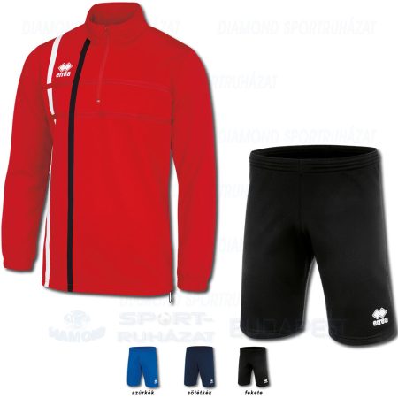 ERREA MAXIM & CORE SET cipzáras nyakú edző melegítő felső + bermuda nadrág SZETT - piros-fehér-fekete