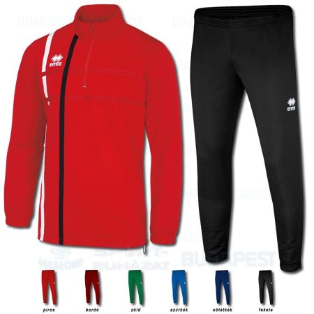 ERREA MAXIM & NEVIS 3.0 SET cipzáras nyakú edző melegítő felső + hosszú nadrág SZETT - piros-fehér-fekete