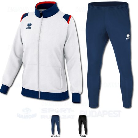 ERREA LOREN WOMAN & KEY SET női cipzáras karcsúsított edző- és szabadidő melegítő felső + unisex nadrág SZETT - fehér-sötétkék-piros [3XL]