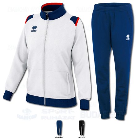 ERREA LOREN WOMAN & VANESSA WOMAN 3.0 SET női cipzáras karcsúsított edző- és szabadidő melegítő felső + női nadrág SZETT - fehér-sötétkék-piros [3XL]