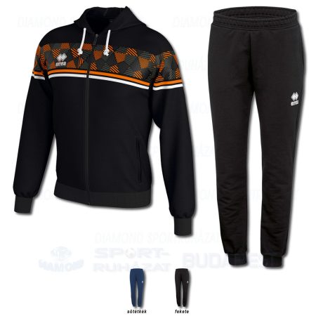 ERREA DRAGOS & LAYLA WOMAN SET cipzáras pamut szabadidő melegítő felső + női nadrág SZETT - fekete-UV narancssárga-fehér [4XL]