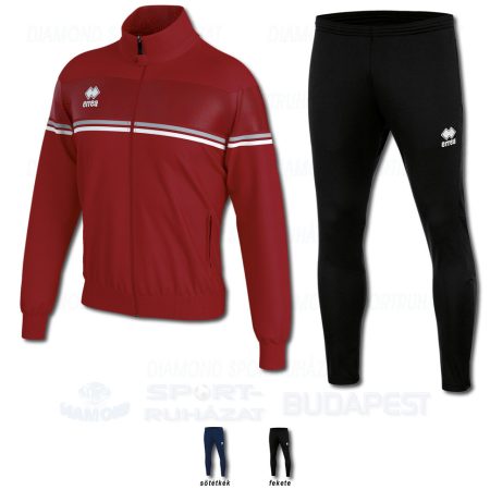 ERREA DIANA WOMAN & FLANN SET női cipzáras karcsúsított edző- és szabadidő melegítő felső + unisex nadrág SZETT - bordó-világosszürke-fehér [L]