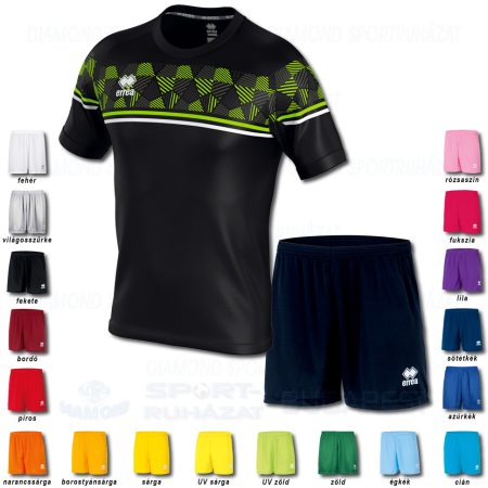ERREA DIAMANTIS & NEW SKIN SET futball mez + nadrág SZETT - fekete-UV zöld-fehér