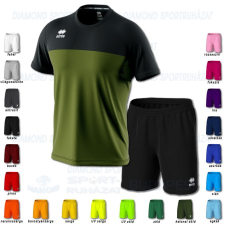 ERREA BRANDON & NEW SKIN SET futball mez + nadrág SZETT - katonai zöld-fekete