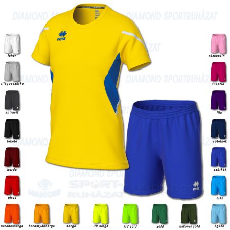 ERREA CORINNE WOMAN & NEW SKIN SET női röp- és kézilabda mez + unisex nadrág SZETT - sárga-azúrkék-fehér
