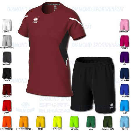 ERREA CORINNE WOMAN & NEW SKIN SET női röp- és kézilabda mez + unisex nadrág SZETT - bordó-fekete-fehér