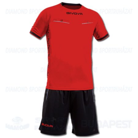 GIVOVA FLAG KIT játékvezetői mez + nadrág KIT - piros-fekete