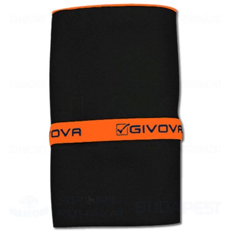 GIVOVA TELO BIG MICROFIBRA 165X80 törölköző (vékony mikroszálas) - fekete-UV narancssárga