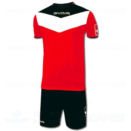 GIVOVA CAMPO KIT futball mez + nadrág KIT - fekete-piros [L]