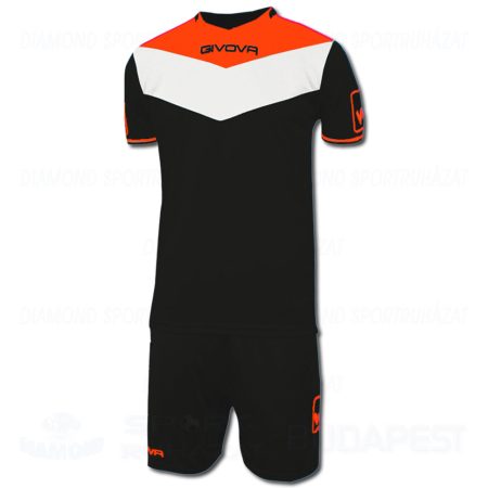 GIVOVA CAMPO FLUO KIT futball mez + nadrág KIT - fekete-UV narancssárga [S]