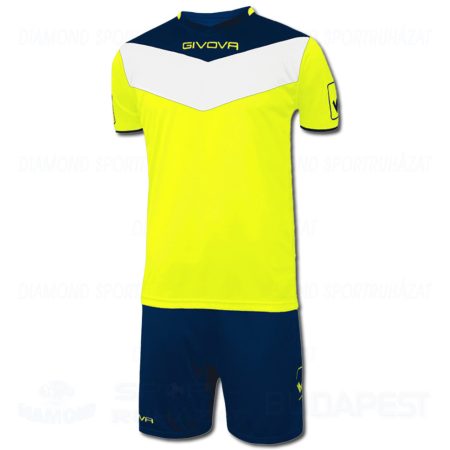 GIVOVA CAMPO FLUO KIT futball mez + nadrág KIT - UV sárga-tengerkék [M]