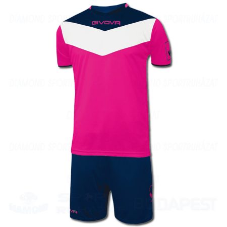 GIVOVA CAMPO FLUO KIT futball mez + nadrág KIT - UV fukszia-tengerkék