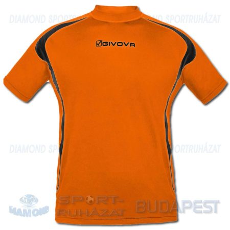 GIVOVA RUNNING SHIRT elasztikus atléta mez (rövid ujjú) - UV narancssárga-fekete [S]