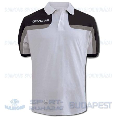 GIVOVA SPRING JUNIOR pamut póló (rövid ujjú galléros) - fehér-fekete