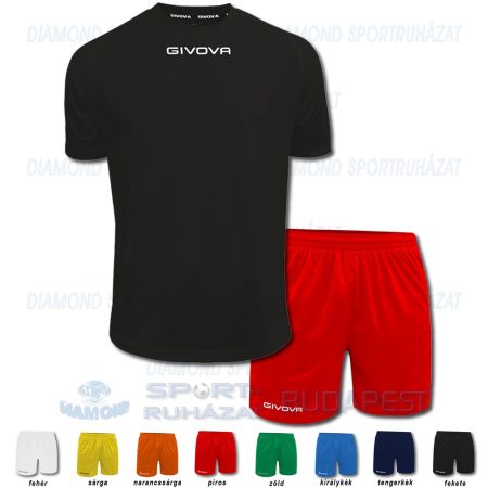 GIVOVA ONE & ONE SET futball mez + nadrág SZETT - fekete