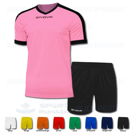 GIVOVA REVOLUTION & ONE SET futball mez + nadrág SZETT - rózsaszín-fekete