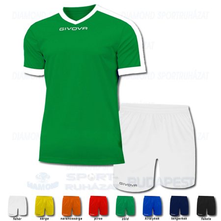 GIVOVA REVOLUTION & ONE SET futball mez + nadrág SZETT - zöld-fehér