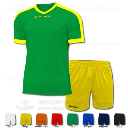 GIVOVA REVOLUTION & ONE SET futball mez + nadrág SZETT - zöld-sárga
