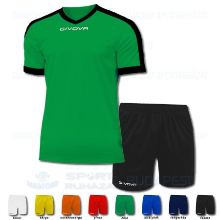 GIVOVA REVOLUTION & ONE SET futball mez + nadrág SZETT - zöld-fekete