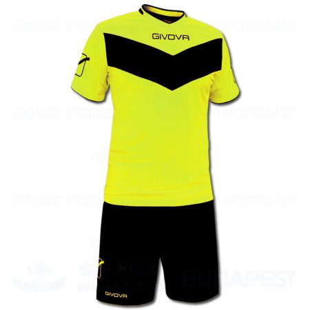 GIVOVA VITTORIA FLUO KIT futball mez + nadrág KIT - UV sárga-fekete