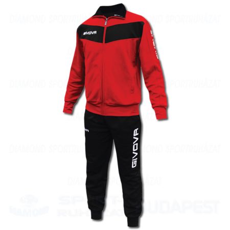 GIVOVA VISA KIT cipzáras edző- és szabadidő melegítő felső + nadrág KIT - piros-fekete