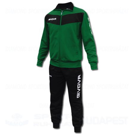 GIVOVA VISA KIT cipzáras edző- és szabadidő melegítő felső + nadrág KIT - zöld-fekete