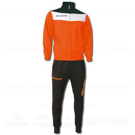 GIVOVA TUTA CAMPO KIT cipzáras edző- és szabadidő melegítő felső + nadrág KIT - narancssárga-fekete