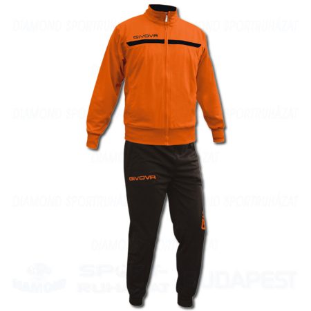 GIVOVA TUTA ONE FULL ZIP KIT cipzáras edző- és szabadidő melegítő felső + nadrág KIT - narancssárga-fekete