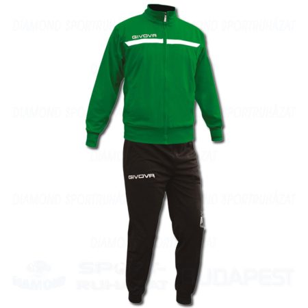 GIVOVA TUTA ONE FULL ZIP KIT cipzáras edző- és szabadidő melegítő felső + nadrág KIT - zöld-fekete