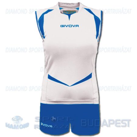 GIVOVA PUNTO LADIES KIT női elasztikus röplabda mez + nadrág KIT - fehér-királykék [S]