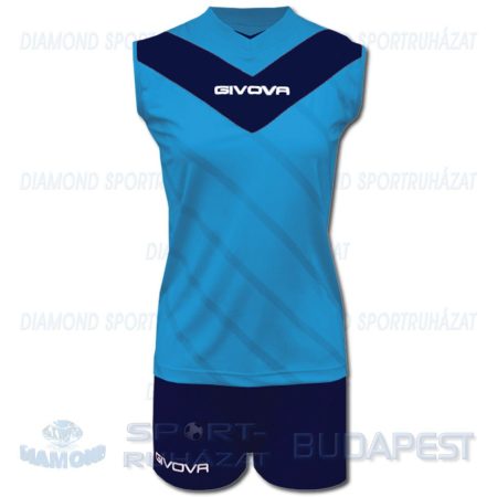 GIVOVA MURO LADIES KIT női elasztikus röp- és kézilabda mez + nadrág KIT - égkék-tengerkék [L]