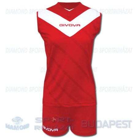 GIVOVA MURO LADIES KIT női elasztikus röp- és kézilabda mez + nadrág KIT - piros-fehér [M]