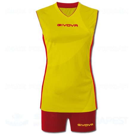 GIVOVA ELICA LADIES KIT női röp- és kézilabda mez + nadrág KIT - sárga-piros